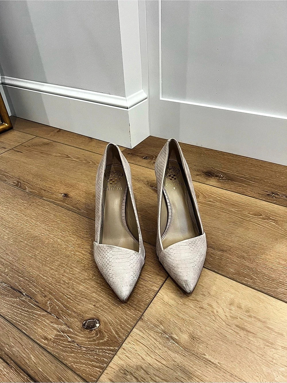 Vince Camuto Pointed Toe Pumps in Beige